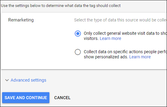 remarketing tag source