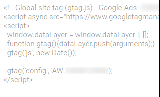remarketing script google ads